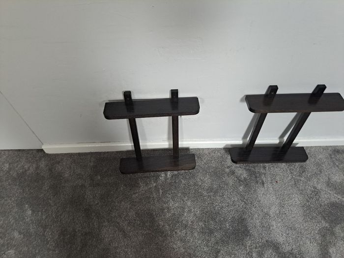 Handmade Ebonized Oak Decorative Shelves