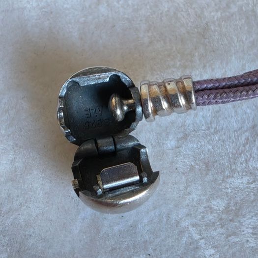 Pandora multi,strand purple/lilac cord bracelet size 19.5cm very good condition
