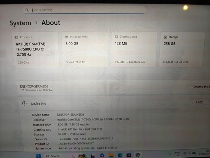 HP Elitebook x360 1030 G2 | i7 | 8GB | 256GB | 13.3" FHD 360 Rotated Touchscreen| Win11