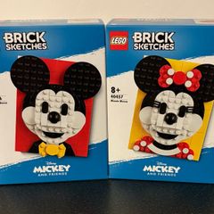 Lego Mickey and Minnie Brick Sketches