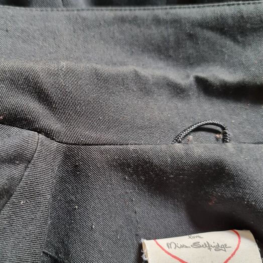 Vintage 1980s avant garde black blazer 1940s style red buttonholes M 10 12 Made in England for Miss Selfridge