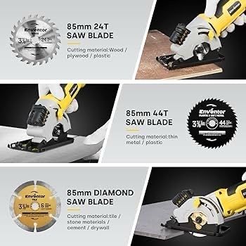 Mini Circular Saw, 580W 4000RPM Compact Electric Circular Saws with 3 Blades(85mm), Laser Guide, Scale Ruler, Pure Copper Motor Mini Saw for Wood, Soft Metal, Tile, Plastic Corded