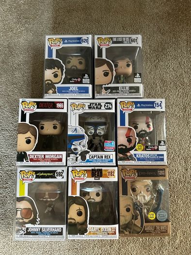 Funko Pop! Bundle x8 | PlayStation, Dexter, The Walking Dead, LOTR, Star Wars & More