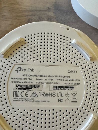 TP Link home mesh System. Deco M9 plus and Archer AX53 modem