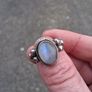 Vintage Rainbow Moonstone Sterling Silver Ring(9.5 g) Image 6