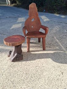 Teak Tree Root Table And Matching Chair