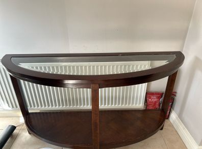 Console Table with Glass Top