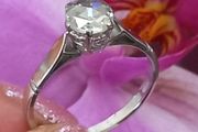 Antique Diamond 18ct White Gold Solitaire Ring