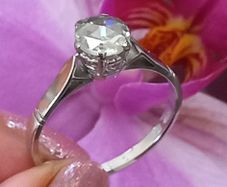 Antique Diamond 18ct White Gold Solitaire Ring