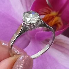 Antique Diamond 18ct White Gold Solitaire Ring