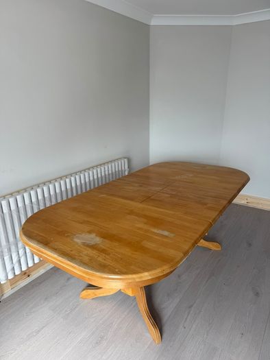 Solid wood extendable dining table