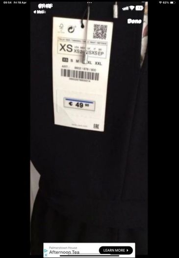 dress bnwt black Zara dress size xsmall fit 8/10