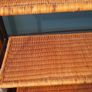 Black metal frame with wicker shelves Image 3