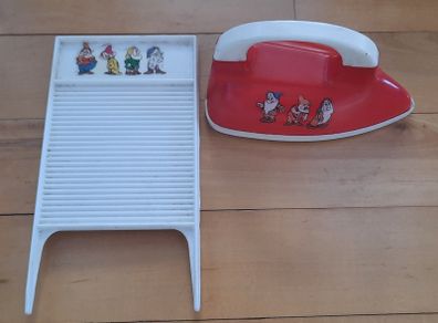 Vintage Snow White & the Seven Dwarfs Toy iron & washboard
