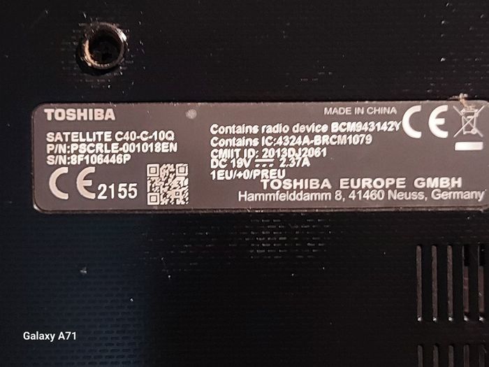 Toshiba Satellite C40-c-10Q, Intel Celeron CPU N3050, 1.6GHz, 2GB Ram, 32GB HDD, Windows 10, Microsoft Edge, Chrome and VLC