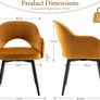 Set of 2  Dining Chairs Velvet or PU Leather with Open Back & Armrests Image 6