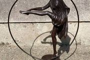 18" Agathon Leonard Art Nouveau Bronze Dancer
