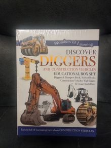 Discover diggers and construction vehicles. Educational Box Set. WOL Digger Gift