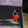 Swarovski Single Heart Key Earring in Fushia Image 3