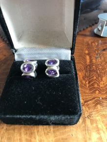 Pandora silver purple ovalites