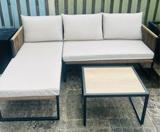 modern L shape seating set with matching coffee table