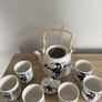 Herbal teapot  and six matching  teacups Image 5