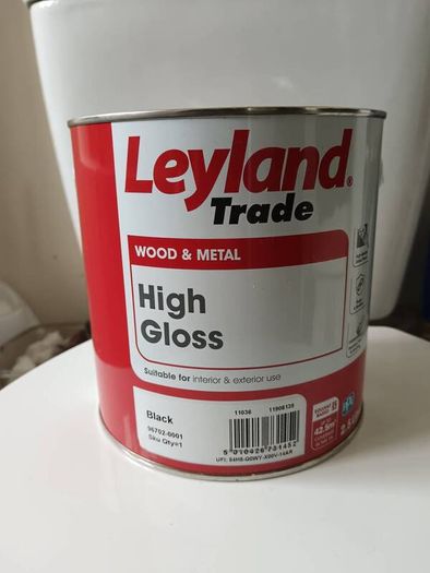 Black high gloss oil 2.5 liters paint for interior and exterior use
