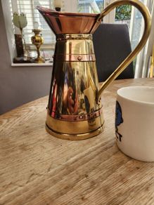 Copper and brass vintage jug.