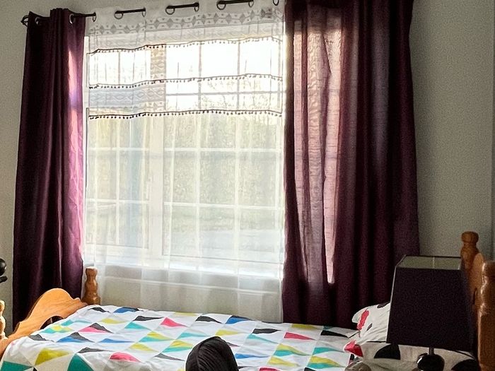 Curtains and Lamp