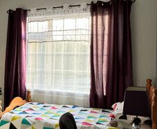Curtains and Lamp