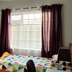 Curtains and Lamp