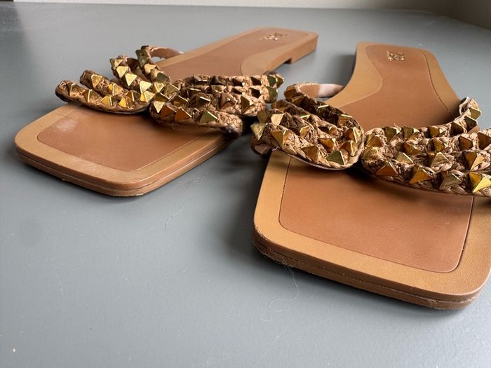 Zara Flat Studded Slider Sandals