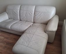Cream Leather Sofa