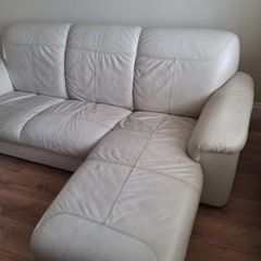 Cream Leather Sofa