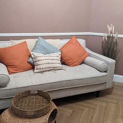 2.5 Seater Cream Fabric Sofa - Genoa