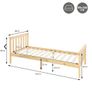 Single Wooden Bed Frame with Mattress Image 2