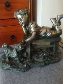 Bronze style table lamp-damage to paint