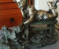 Bronze style table lamp-damage to paint