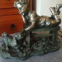 Bronze style table lamp-damage to paint