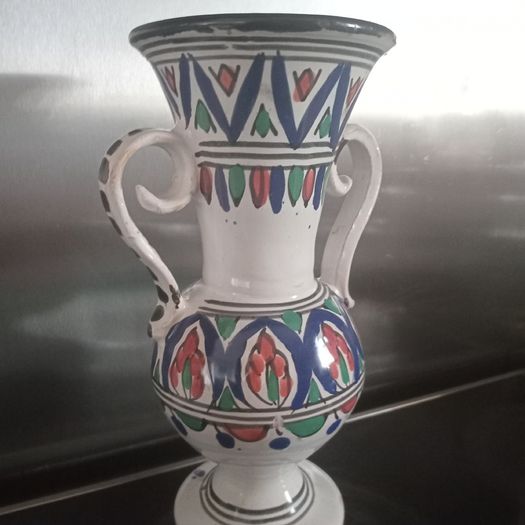 Vintage Portugese Crafted Artisan Hand Painted Vase