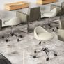 Work stool swivel stool rolling stool, height-adjustable, swivel seat, 50 cm x 50 cm x 83 cm, White Image 4