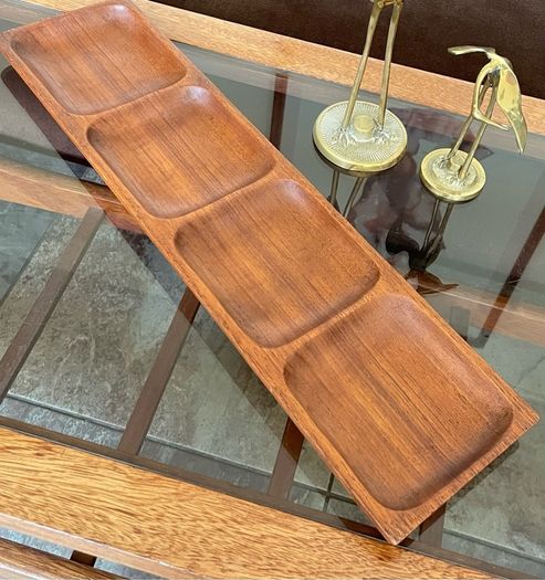 Long Mid Century Moder Genuine Antique Danish Design Handcrafted Wooden Tray