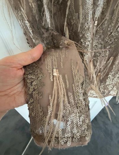 Part Two Copenhagen sequin dress with feathers