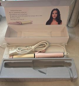Enhanced Hair Styler 2-in-1 Straightener & Curling Wand - Brand New