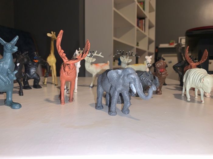 A collection of animal toys