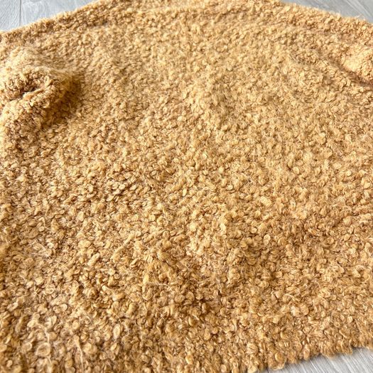 Sandro Paris Mohair Wool Blend Hooded Jumper Camel One Size