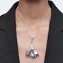 COS flower pendant silver plated recycled brass new Image 8