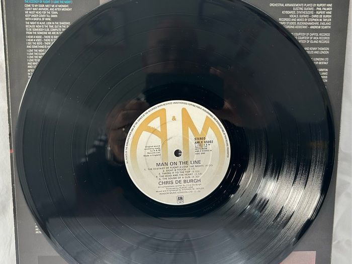 Chris de Burgh Signed Man On The Line Vinyl LP 1984 Autographed