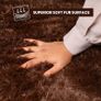 Rugs Living Room 120 x 170 cm  Fluffy Shaggy Brown Area Rugs for Bedroom, Lounge Super Soft Non Slip Rug Washable Modern Floor Carpets Bedside Rug for Kids Room Image 3