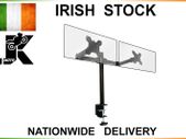 Fully Adjustable Double Monitor Bracket Dual Arm Desk Stand M&W